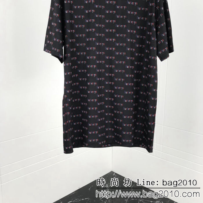 BURBERRY巴寶莉 19ss早春新款短袖 滿印字母印花logo 絲光混紡面料 高版本男女同款 ydi2264